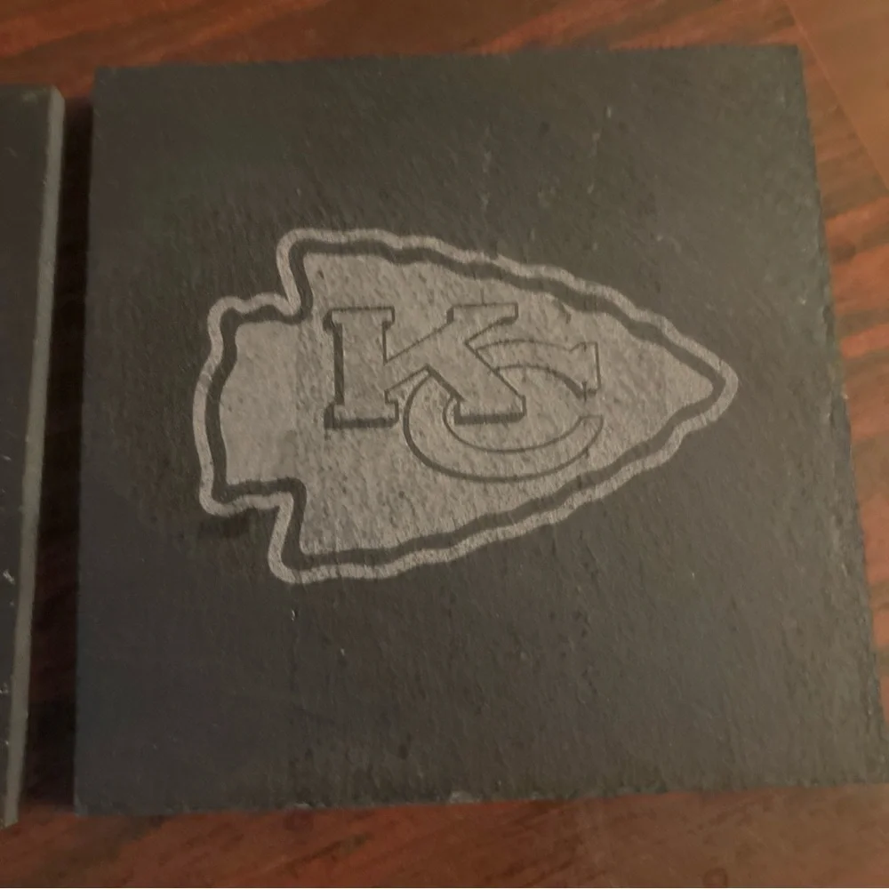 NFL Slate Coasters with Kansas City Chiefs Arrowhead Logo